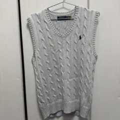 Polo Ralph Lauren ケーブルニットベスト レディース　グレー