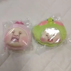 カラビナ付きミニフェイスポーチ　こびとづかん　ももじり　スモモノウチ