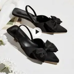 SHEIN　リボンミュールパンプス