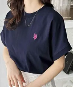 U.S. POLO ASSN フレンチスリーブオーバーサイズ刺繍Ｔシャツ