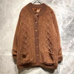 【美品】ノーブランド レディース カーディガン M,L ピンクブラウン 裏地付き