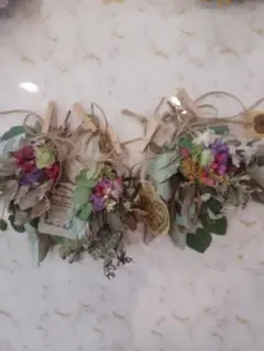 ドライフラワーガーランドスワッグ　インテリア　スタンプ　タグ　スワッグ　花束