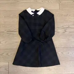 グリーンレーベルリラクシング襟付きワンピース ネイビー120