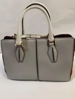 トッズ 2wayバッグ Dキューブ レザーXスエード　ボルドー