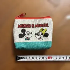 ディズニー　ミッキー ミニー　ミニポーチ　コインケース　合皮
