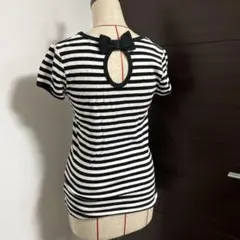 ストライプ 半袖Tシャツ リボン付きのサムネイル