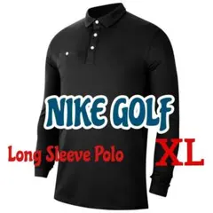 最後 XL ナイキ ゴルフ 厚手/秋冬素材 長袖 ポロシャツ 黒 ポロ 1万円