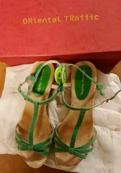 【再お値下げ】ORiental TRffic ベロアストラップサンダル