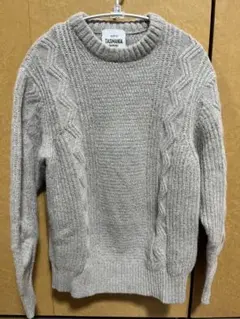 グリーンレーベルリラクシング タスマニアウール　ケーブル ニット セーター S