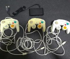 Nintendo GameCube コントローラー 3個セット 非純正接続タップ
