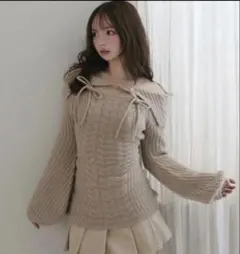 andmary Aura cable knit tops