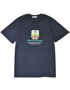 サンリオ　けろけろけろっぴ サガラ刺繍 半袖Tシャツ ネイビー L