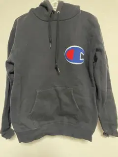 Champion ブラック フード付きパーカー L