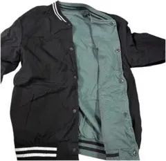 【2WAY】リバーシブル スタジャン 150 黒×緑 ブルゾン ジャンパー