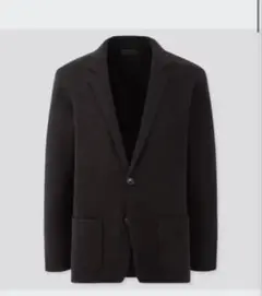 ストレッチミラノリブジャケット ブラック　テーラードジャケット　リブジャケット