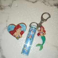 アリエル♡ピンバッチ＆キーホルダーディズニー美品