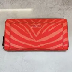 COACH コーチ ゼブラ アコーディオン ジップ ウォレット