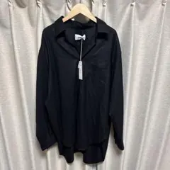 新品　タグ付き　WEWILL ブラック 長袖ウールシャツのサムネイル