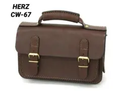 未使用✨HERZ ヘルツ 二本ベルト 2way ミニ ショルダーバッグ チョコ