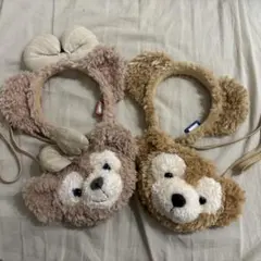 【4点セット！】ダッフィー&シェリーメイ カチューシャ、ポシェット