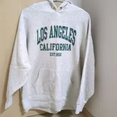 [美品]　しまむら　SEERROOTS 　カレッジロゴ入り グレー パーカー