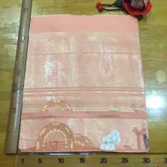 B977京都北尾織物匠豪華西陣正絹帯見本サンプル刺繍材料北欧ハンドメイド壁掛