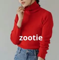 zootie ズーティー リブニット タートルネック セーター レッド L