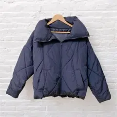 美品✨ダウンジャケット（M）ブラックフード付き キルティングダウン