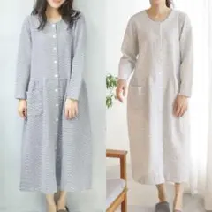 長袖マタニティパジャマ　2枚セット　ワンピース　LL