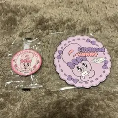 くら寿司エスターバニーコラボ　ラバーコースター　缶バッジ