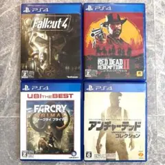 PS4ソフト4本セット ファークライプライマル RDR2 フォールアウト4 他