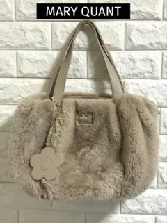 マリークワント　MARY QUANT フェイクファー　トートハンドバッグ