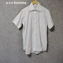 a.v.v homme ストライプ 半袖ワイシャツのサムネイル