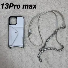 BANDOLIERホワイト13Promaxスマホケース ショルダーストラップ付き
