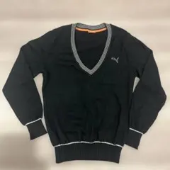 PUMA Vネック長袖セーター ブラック