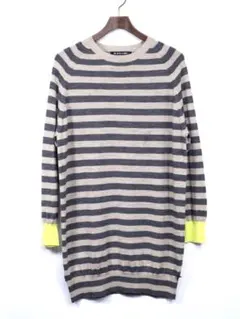 ブラックレーベルポールスミス カラーリブｘボーダー リボン付 ニットワンピース