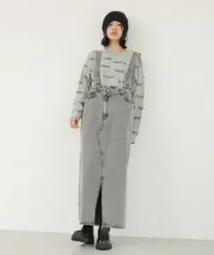 レプシム　LEPSIM マルチリメイクデニムジャンパースカート　グレー