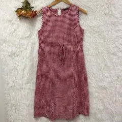 ★イーガールズバイエコ★ギンガムチェック ノースリーブ ワンピース 【M】