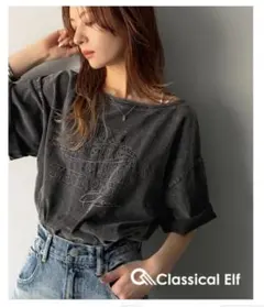 Classical Elf ロゴ刺繍 前後2wayワイドネックTシャツのサムネイル