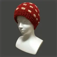 ニット帽　ビーニー　ハンドメイド　手作り　編み物