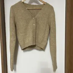 SLY ショート丈カーディガン 新品　ベージュ Vネック ニット