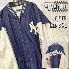 【激レア2XL☆EURO輸入90s】MLBヤンキース 両面刺繍スタジャン