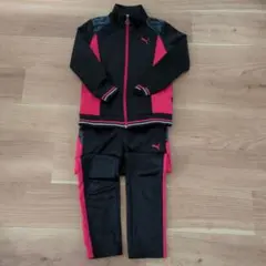 PUMA ジャージ ブラック/ピンクと赤の中間色 130