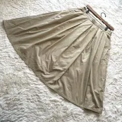 earth music&ecology フレアロングスカート ベージュ【L】