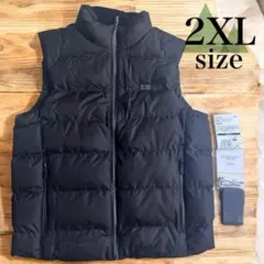 電熱ベスト モバイルバッテリー付き 即暖 超軽量 2XL黒 usb バイク 釣り