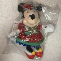 ミニーマウス　東京ディズニーランド　ぬいぐるみバッジ　クリスマス