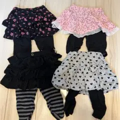 80サイズ フリルスカート付きレギンス 4点セット