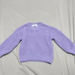 H&M キッズ ニット セーター ラベンダー 100 ふわふわ トップス 暖かい