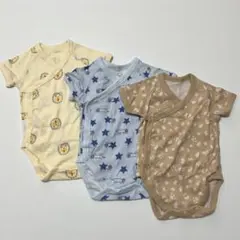 ユニクロ　半袖ボディスーツ前開き　サイズ60　3枚セット