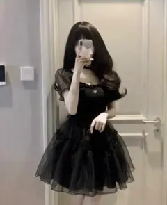 黒ミニドレス　ワンピース